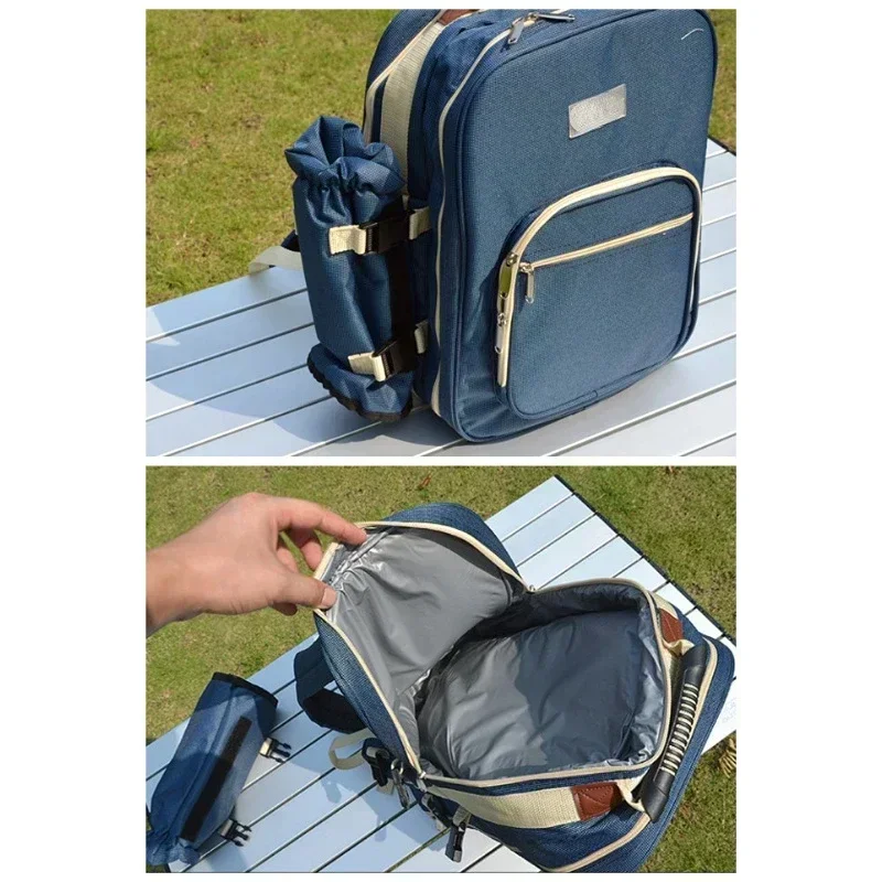 

Дорожная сумка для пикника с барбекю, сумка для обеда, портативная 4-местная посуда для кемпинга, набор чашек, спортивное оборудование, кемпинг на открытом воздухе