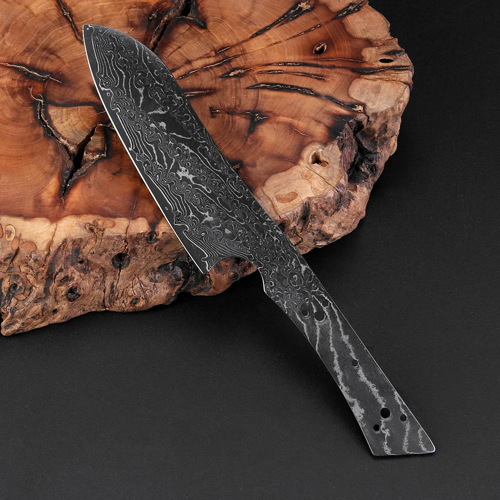 

Нож Santoku с пустым лезвием, дамасская сталь Тан, термообработанные, острые края, ручная работа, сделай сам, японский нож, кухонный нож