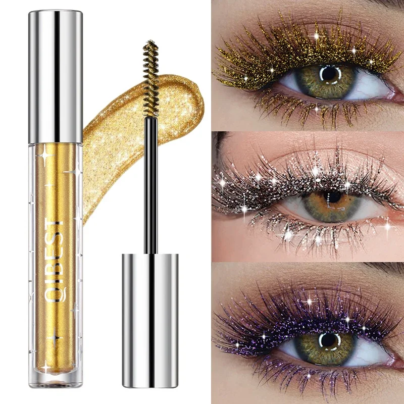 3 Colors Glitter Mascara Quick Dry Long Lasting Waterproof Curling Thick Shiny Eyelash Fashional Sexy Diamond Mascara for Makeup