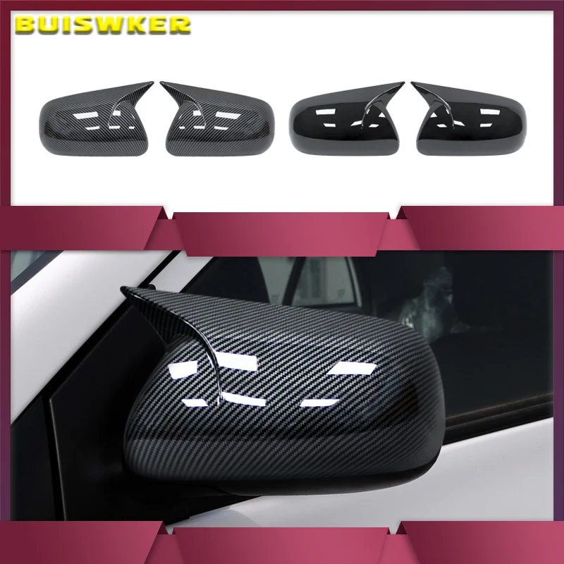 

Rearview Side Mirror Covers Caps For Toyota Corolla 2007-2013 Vios Yaris Sedan P90 2008-2013 Carbon Fiber Gloss Black