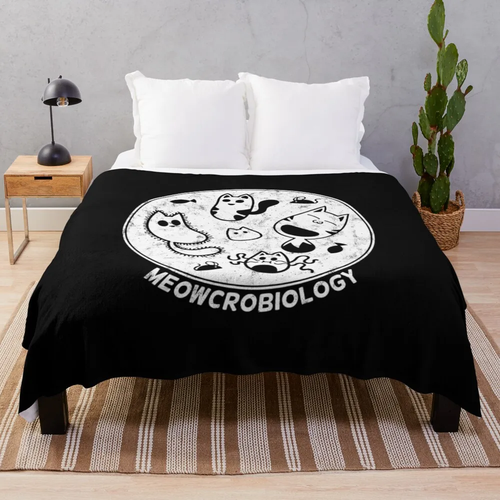 

Meowcrobiology Throw Blanket Fashion Sofas heavy to sleep Decorative Sofas Large Blankets