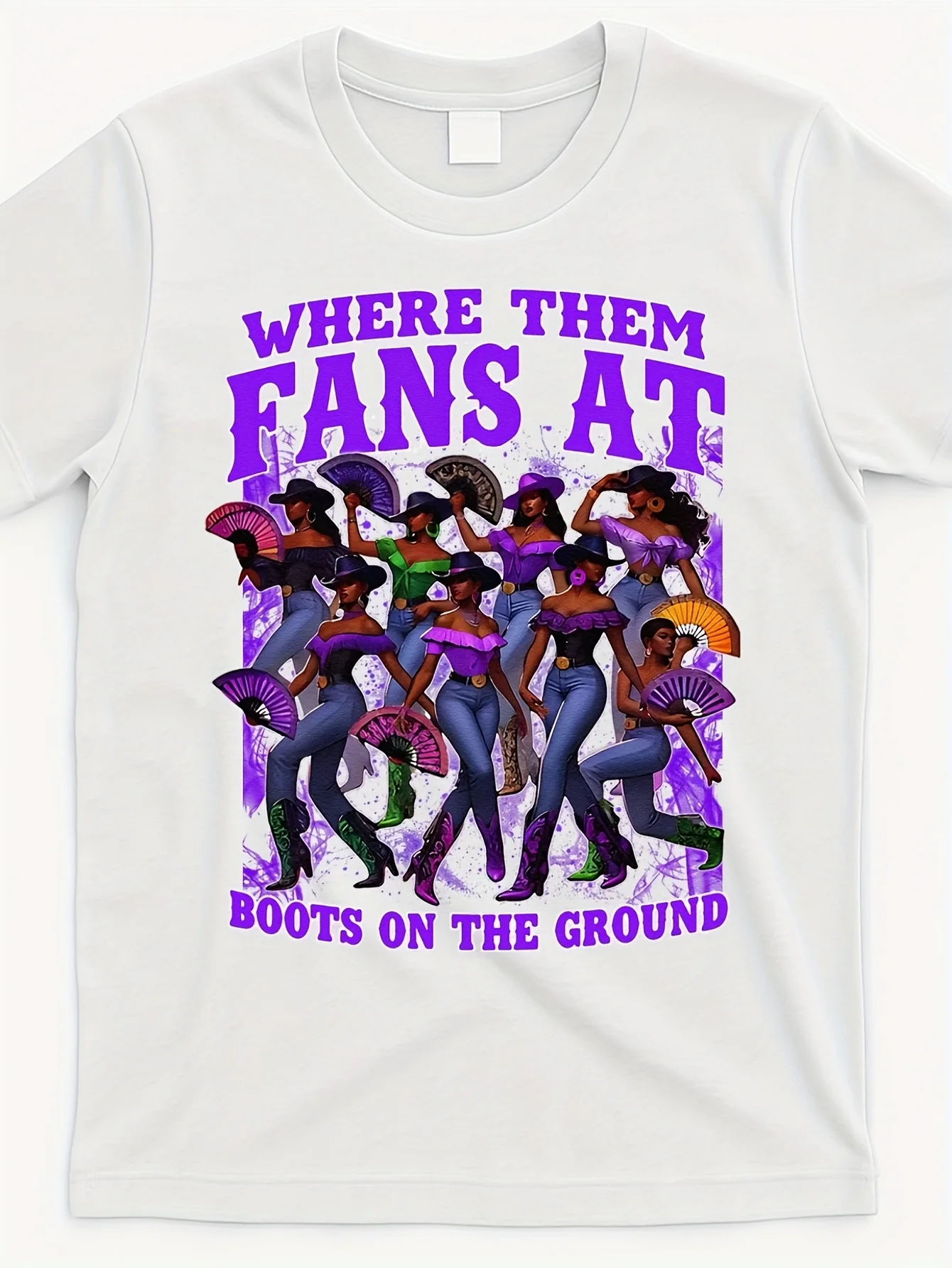 Où-Them-Ventilles-At-Boots-On-The-Ground-Cowgirls-Western-T-Shirt_Wtf6270553-At_White_Product_Imagesame Style pour Hommes et Femmes