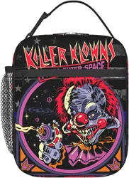 Killer Horror Klowns-fiambrera de película del espacio exterior, bolsa de almuerzo con aislamiento, Picnic reutilizable, bolsa enfriadora de viaje