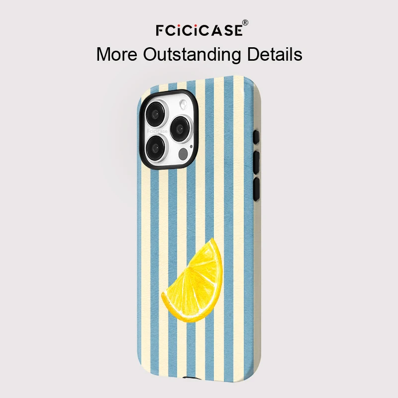 Fcicicase Luxury For Magsafe Phone Case For iPhone 17 Air 16 Pro Max 15 14 13 12 Plus 11 Lemon Pattern Wireless Charger Cover view 5
