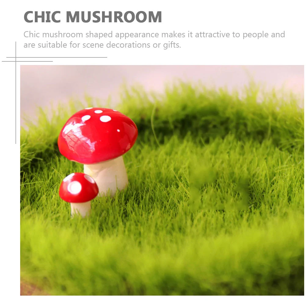 

12pcs Wooden Mushroom Statue Table Craft For Garden Fairy Photography Prop Small Ornaments Gnome Courtyard Decoration