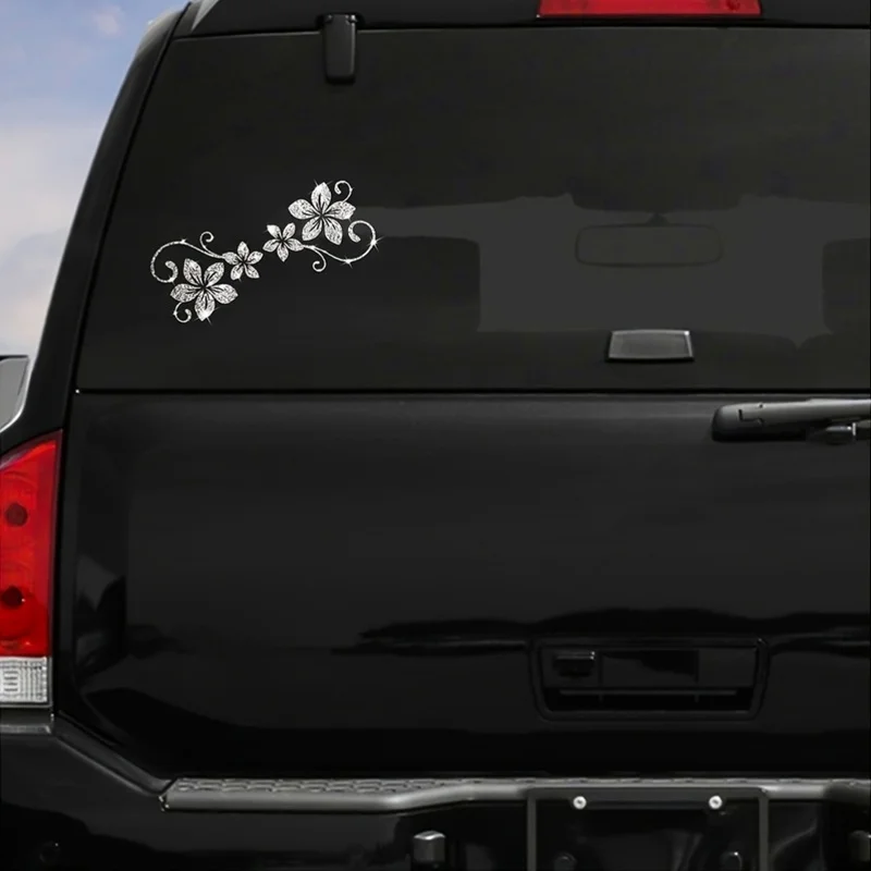 1 Sheet of Shiny Floral Car Decals, Containing Four Vine Designs. These Self-Adhesive Stickers Are Easy to Apply