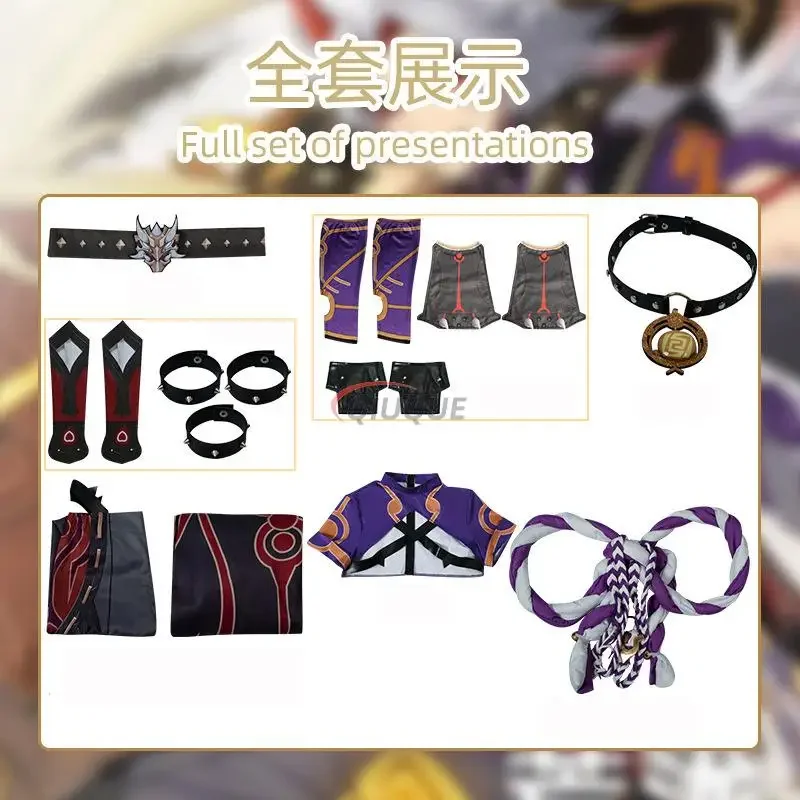 Disfraz de Cosplay de Arataki Itto, conjunto completo de peluca, ropa de juego de rol, trajes Unisex