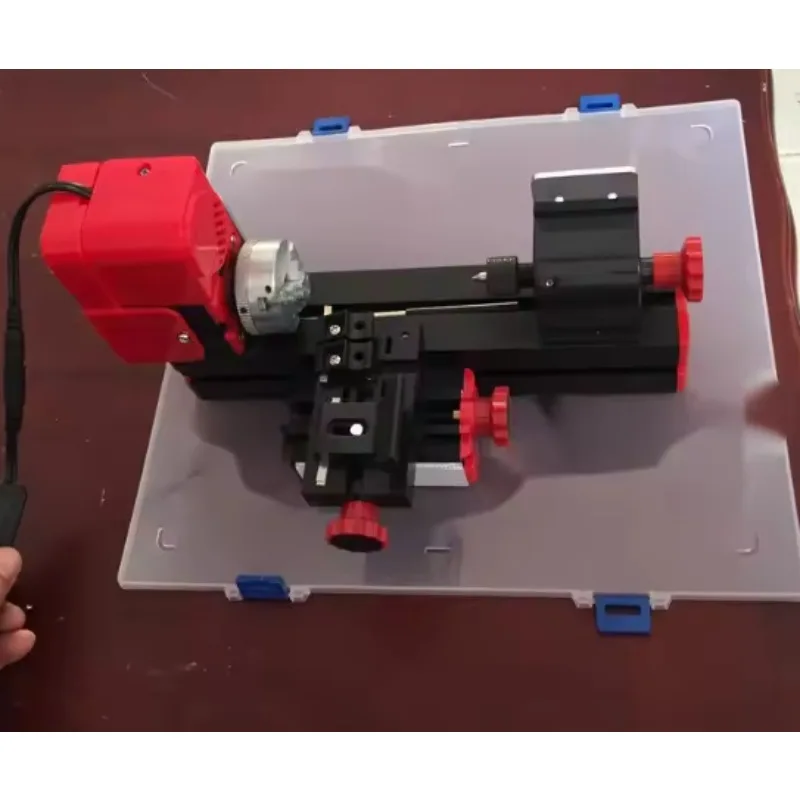 Z20002 Mini Gemotoriseerde Metalen Draaibank Machine 24W 2000 12000 RPM Multifunctionele Student Onderwijs Volledig Metalen Workshop Tool