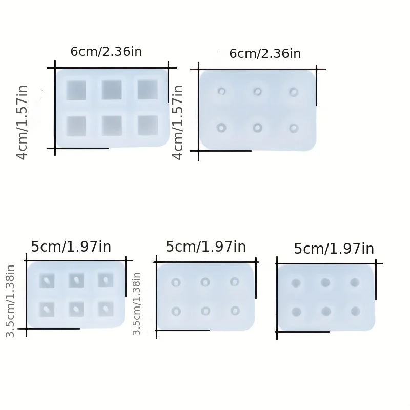 1 قطعة قالب راتنجات الايبوكسي 6 شبكة الكرة أقراط سوار صنع قالب من السيليكون DIY بها بنفسك مجوهرات اكسسوارات الحرف أدوات الخرز مربع دائري #6