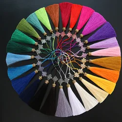 10pcs Chinese Knot Tassel Silk Fringe Alloy Woven Tassel Trim for DIY Charms Jewelry Making Bag Clothing Curtains Home Decor