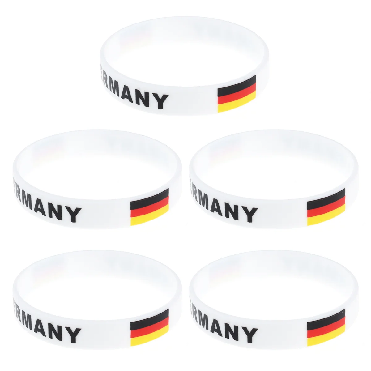 

5Pcs Flag Silicone Wristband Stylish Country Flag Bracelet Suitable for Competitive Race Football Game Fan Support Gear