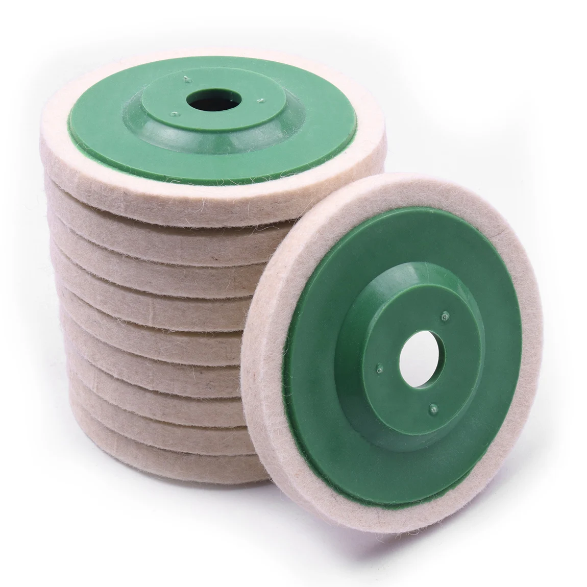 10 Stück 100mm Polierwollrad Schleifscheibe 4" Industrielles Wollfilzrad Metall-Rostentfernungs-Schleifscheibe für Winkelschleifer