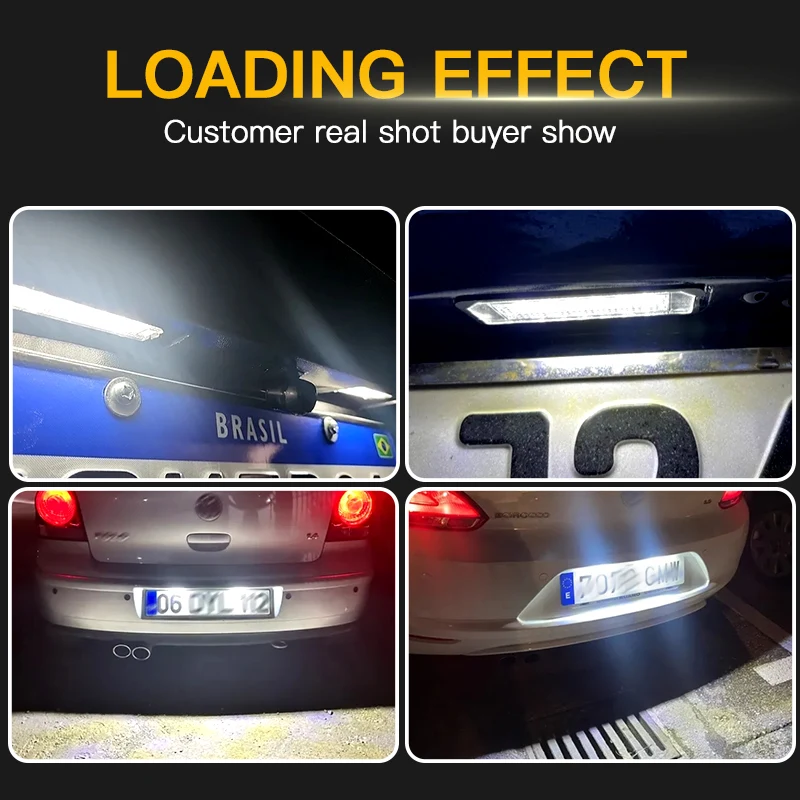 2x Canbus LED License Number Plate Light 12v For Seat Leon Exeo Toledo Altea 5P Ibiza Skoda Superb 3T VW Amarok Passat CC B7 B8 - view 4
