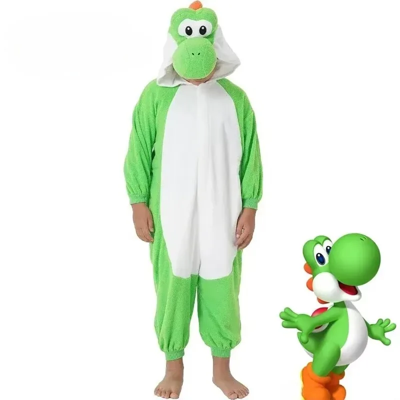 Marios Figure Yoshi Jumpsuit Cosplay Pajamas Costume Cartoon Carnival Party Role Play Props