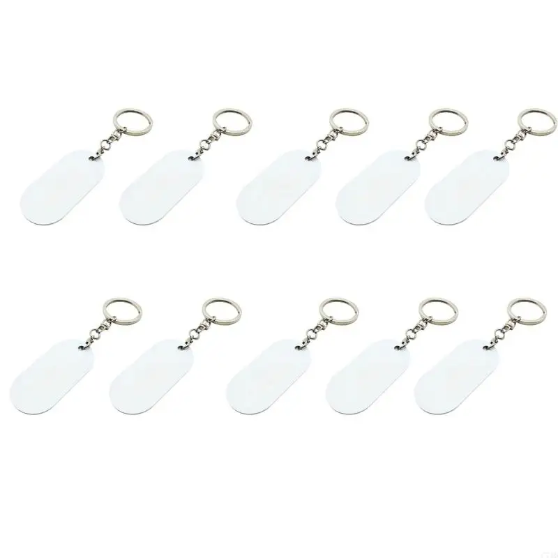  10 Reusable Metal Keychains with Blank Aluminum Surfaces for Heat Press Personalization Perfect for Daily Commute
