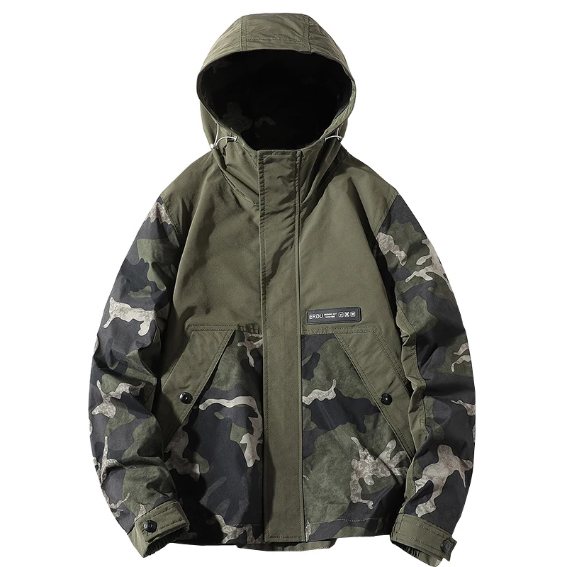 

Men Bomber Jacket 100% Cotton Chaqueta 2024 Hooded Camouflage Casual Windbreaker Steetwear Outwear