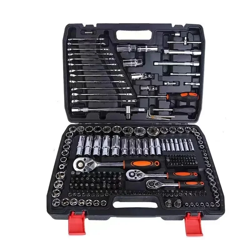 For 216 Piece Herramientas Auto Repair Spanner Ratchet Wrench Steel Car Tool DIY Automotive Mechanic Home Tool Kit Set