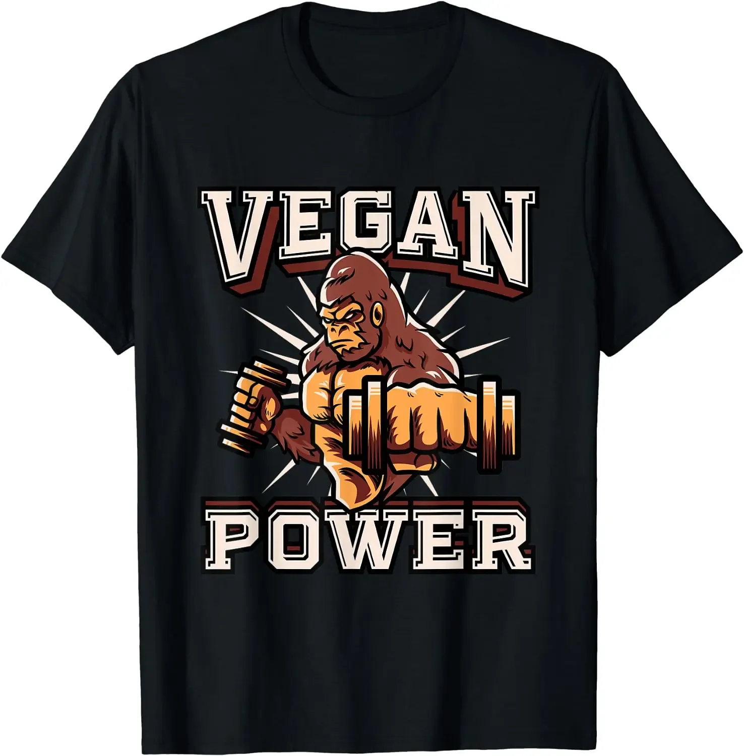 Vegan Power Vegan & Vegetarian Workout T-Shirt Classic Graphic Summer Men T-shirts Magazine Woman Casual Fashion Short-sleev