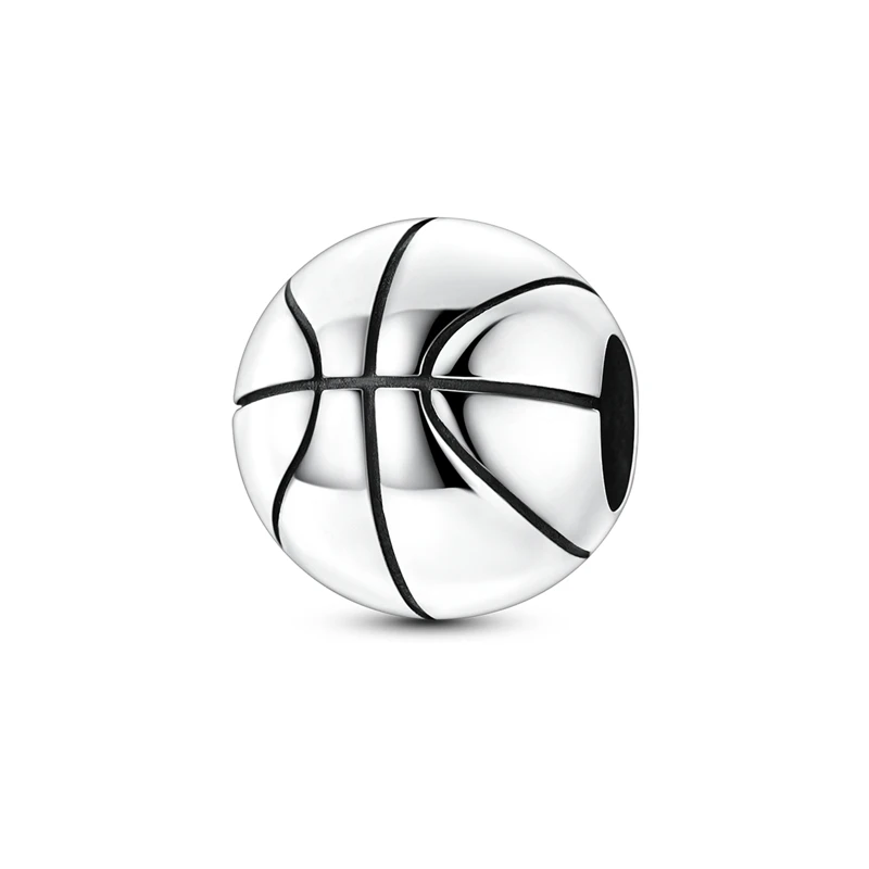 

New Original 925 Sterling Silver Realistic Basketball Charms Bead Fit Original Bracelet Women Fine DIY Birthday Jewelry Gifts