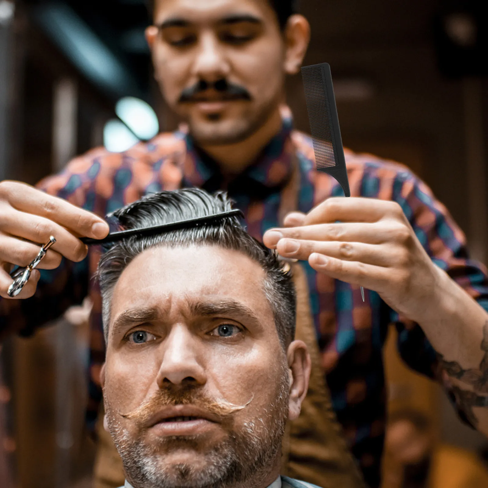 

Набор из 3 антистатических расчесок из углеродного волокна, легкие и прочные, профессиональные расчески для распутывания волос, для домашнего и салонного использования, черные