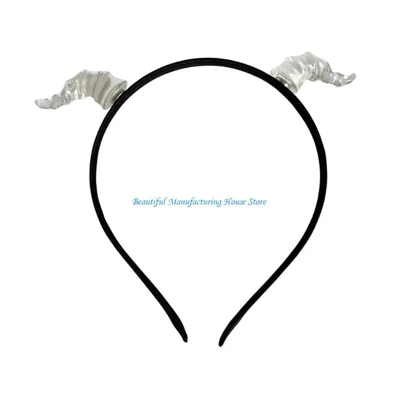 E56A Animal Horn Hairband Devil COSPLAY Halloween Dark Anime Role Playing Props