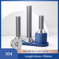 304 Stainless Steel Hex Socket Flat Head Screws, Countersunk Allen Bolts, Machine Thread Fasteners M6 M8 M10 M12 M16