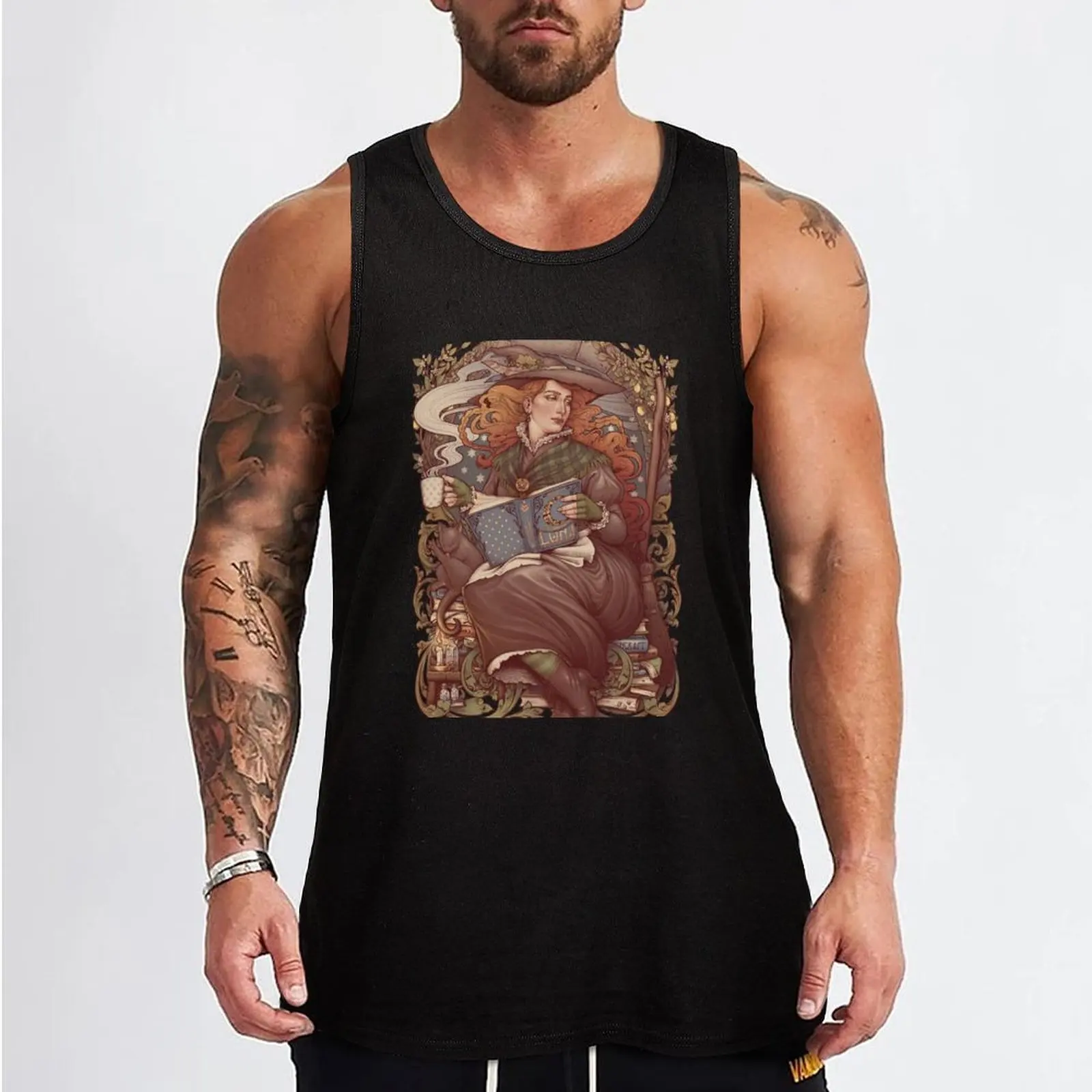 NOUVEAU FOLK WITCH Tank Top bodybuilding men fitness men clothings sleeveless man shirts