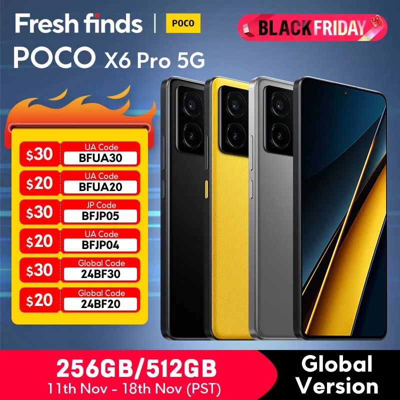 【World Premiere】POCO X6 Pro 5G Global Version Smartphone Dimensity 8300-Ultra 6.67" 1.5K Flow AMOLED DotDisplay 64MP 67W NFC