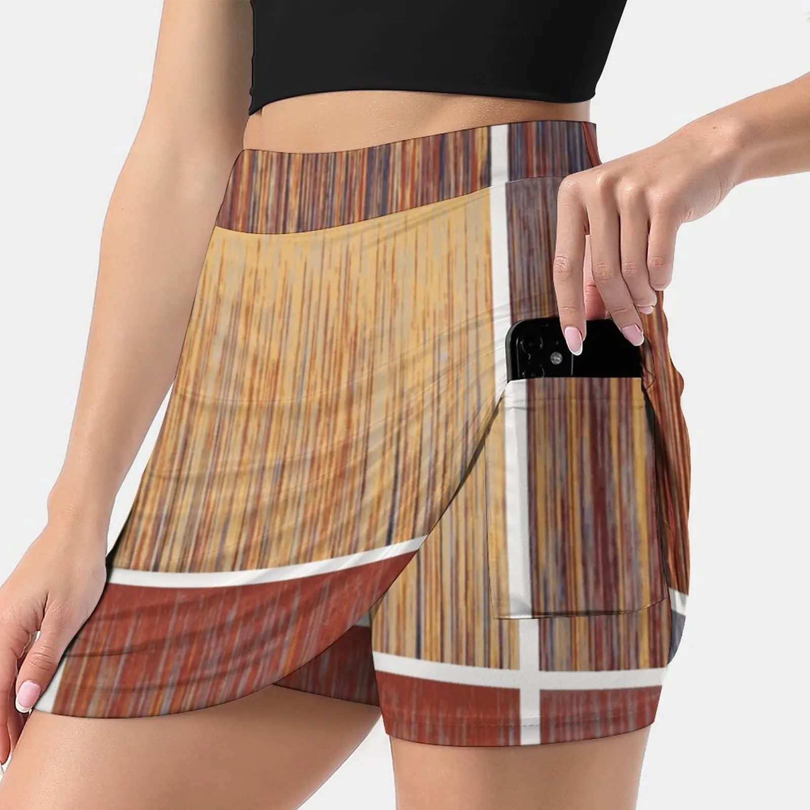 A Swipe Of The Paint Brush Women's Fashion Sporting Skirt With Pockets Tennis Golf Running Skirts Stripes Pattern Aesthetic