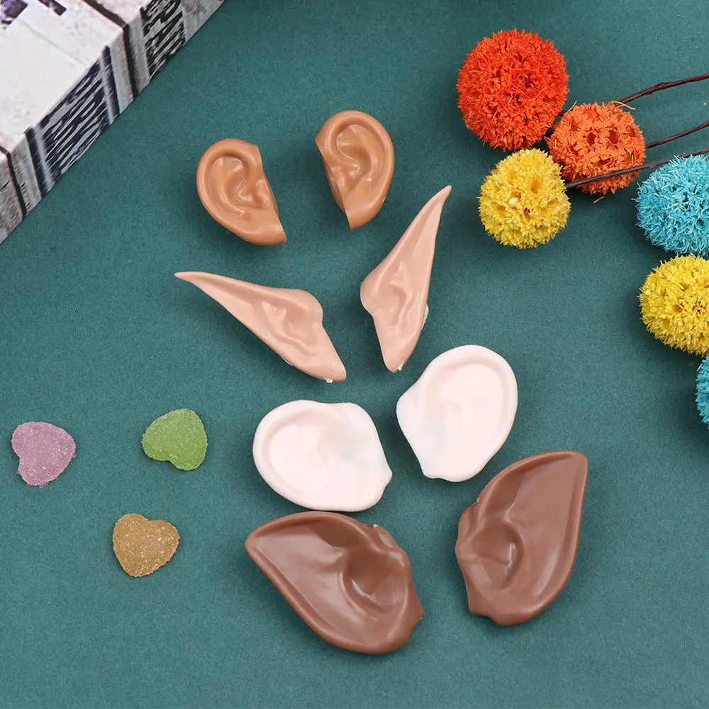 Oreilles artificielles Blyth beurre sans beurre blanc glacé, jouet naturel uniquement brun foncé, peau super noire, accessoire de poupée