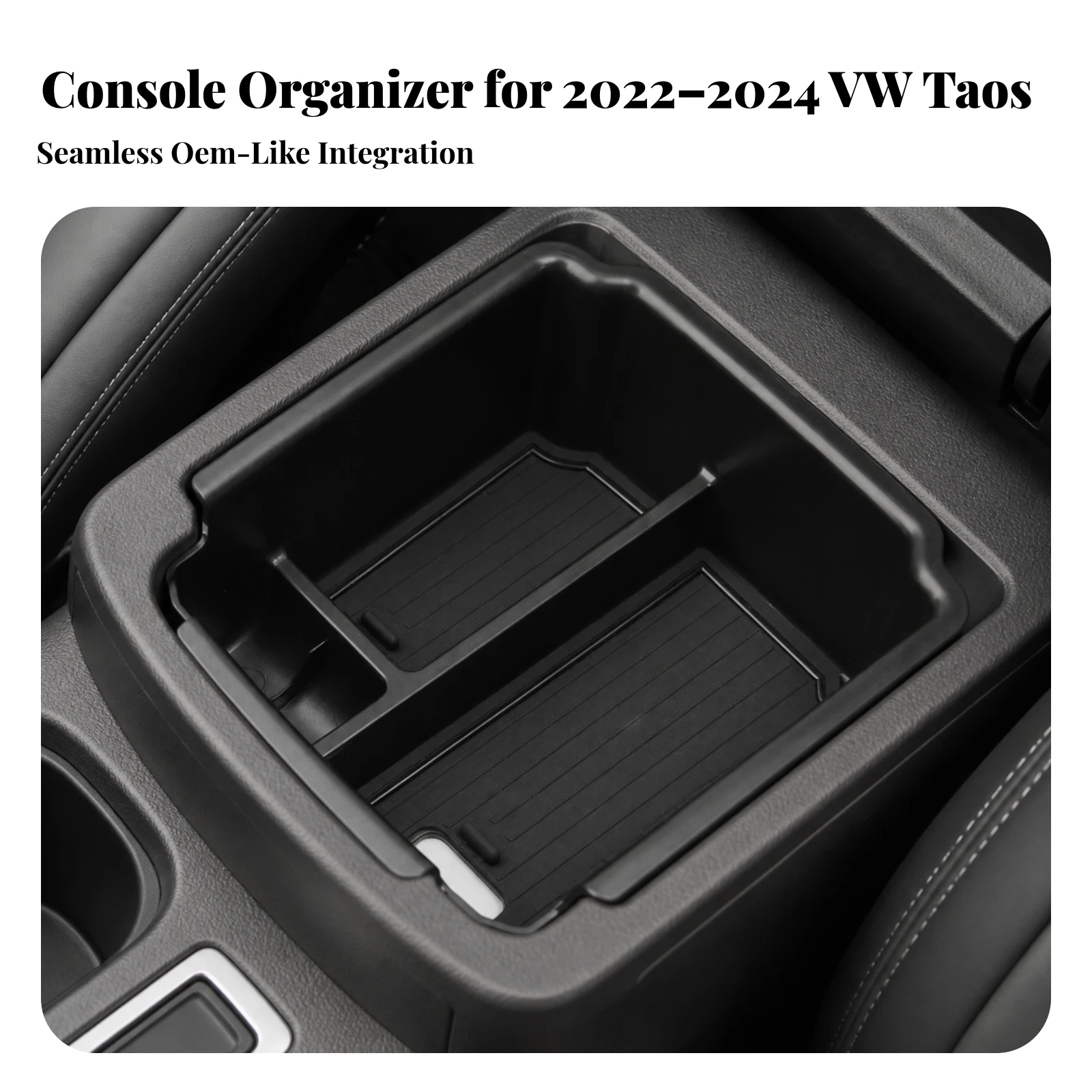 Armrest Storage Insert Sturdy Center Console Tray with Divider Center Console Tray Wear-Resistant for Car Owners, Daily Driving