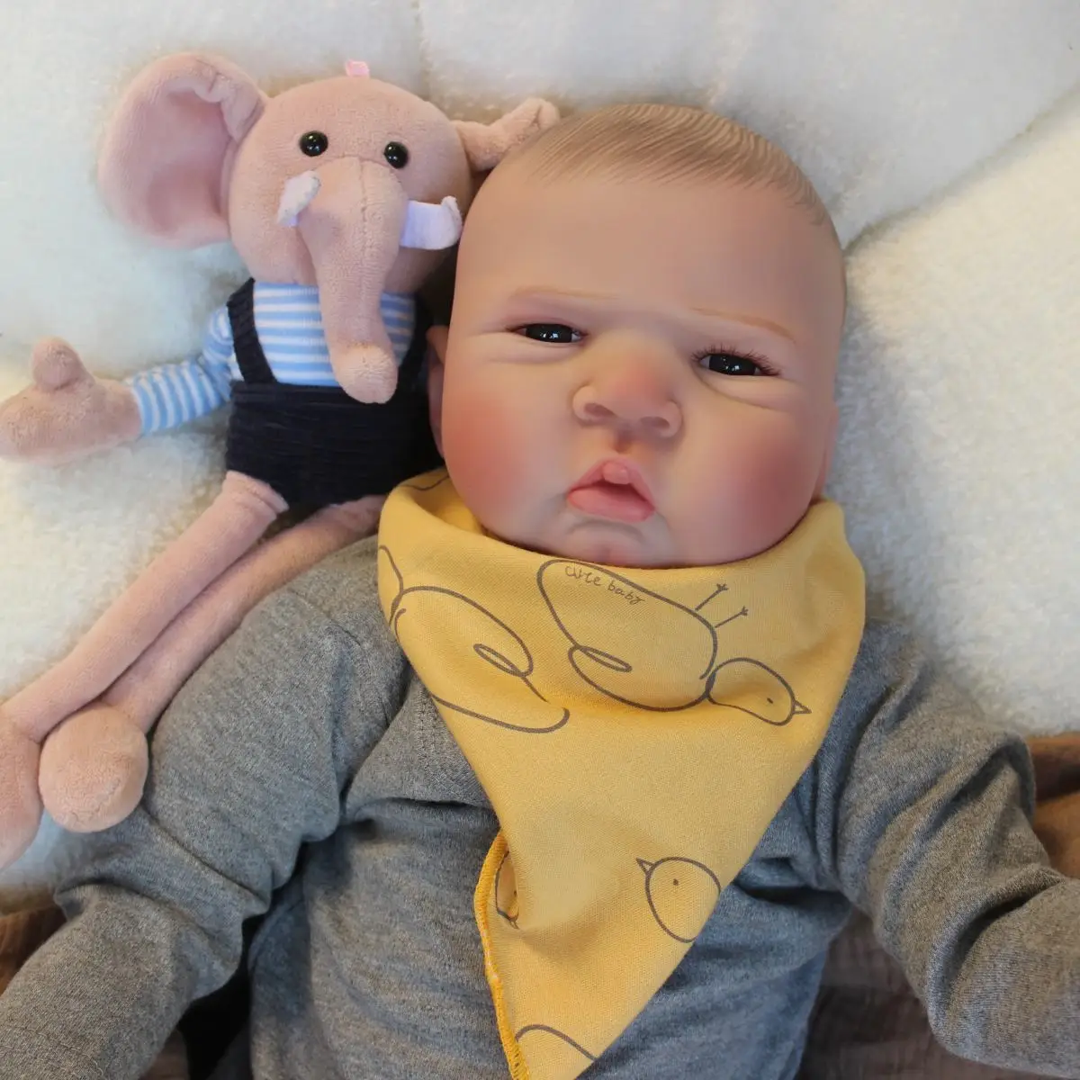 Newborn Baby Reborn 50 cm 20 inch 3D Paint Leather with Residential Soft Baby Reborn Silicone Doll