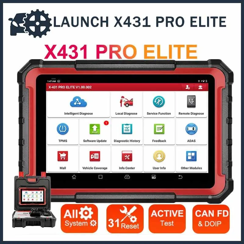 

2024 New LAUNCH X431 PRO ELITE OBD2 Scanner All System Diagnostic Tools CANFD DOIP Protocol Ecu Coding 31+ Reset Active Test