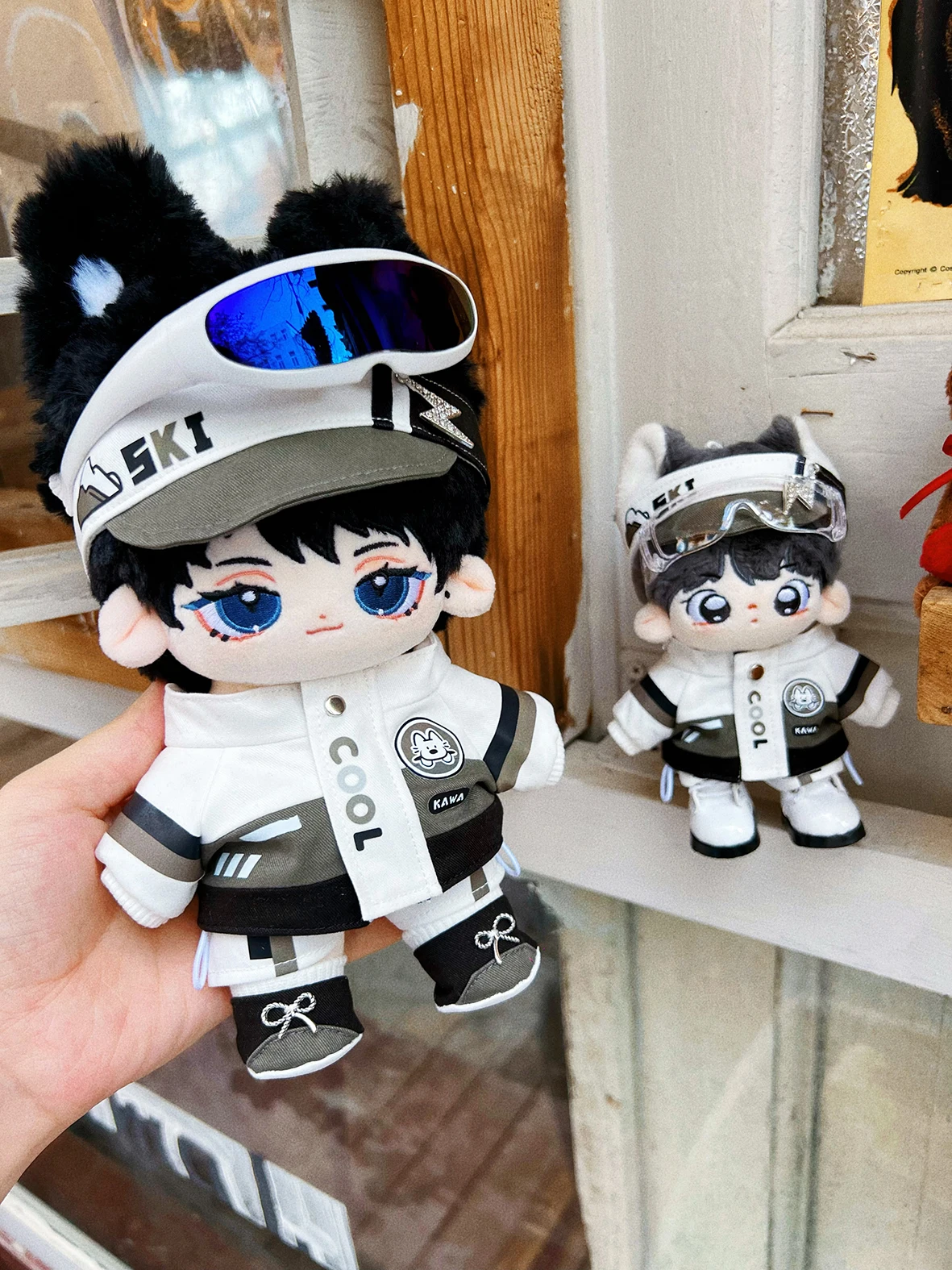 10cm 20cm 15cm Street Dog Jackets Goggles Cool Guy Fashion Costume Suit Stuffed Plush Doll Accessories Anime Toy For Kids Gift