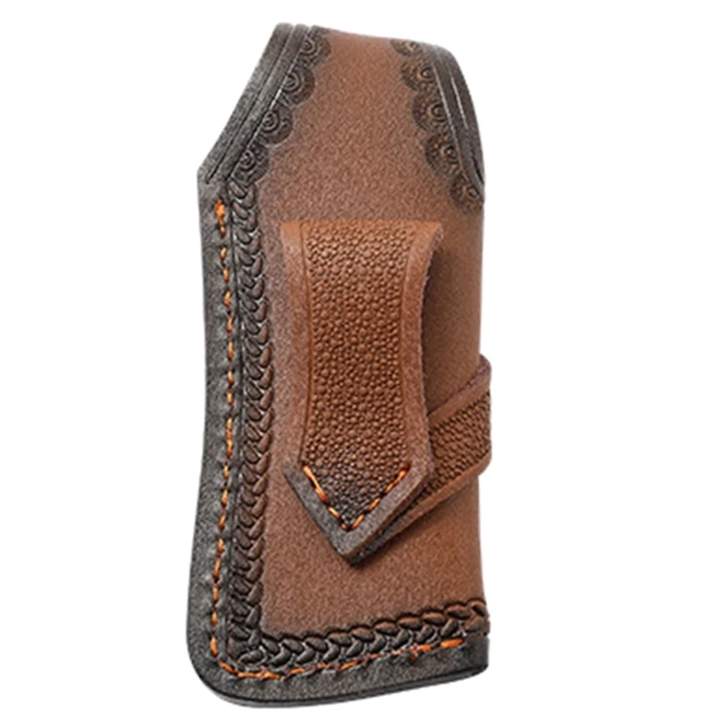 Elegant Leather Sheath Multifunctional Knife Sleeve Convenient Foldings Knife Storage Holsters for Cooking Enthusiasts