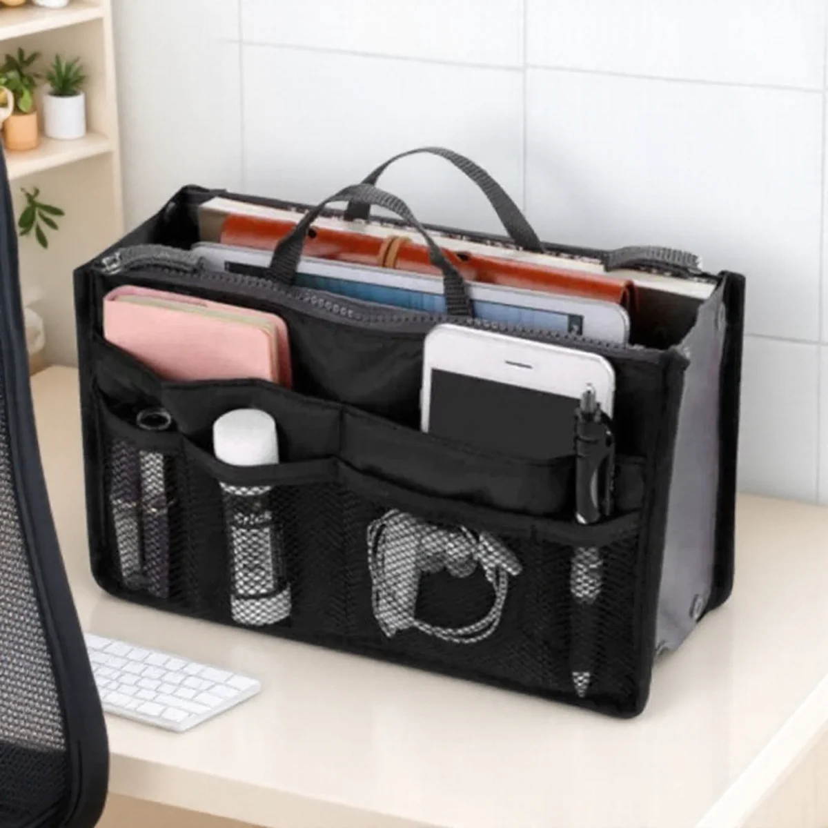 

Многофункциональная двойная сумка для хранения, двойная молния, органайзер для туалетных принадлежностей большой емкости, косметичка, дорожные аксессуары