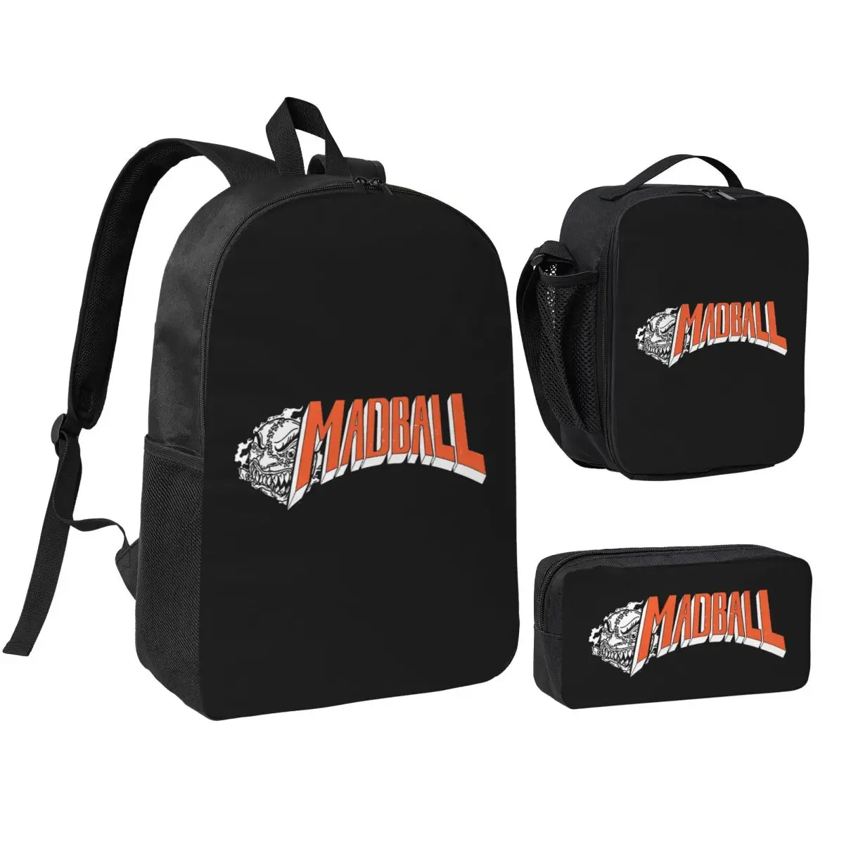 

Madball Sticker Backpack Boys Girls BookBag School Bag Shoulder Bags 3ps Insulated Lunch Bag Pencil Case