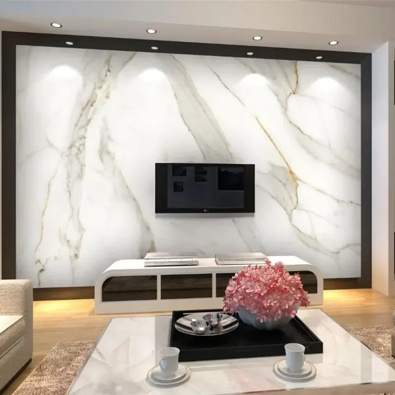 Papel tapiz personalizado 3d, mural abstracto, ambiente beige, Luz elegante, Fondo de TV, pared de lujo, paisaje dorado, patrón de piedra de mármol