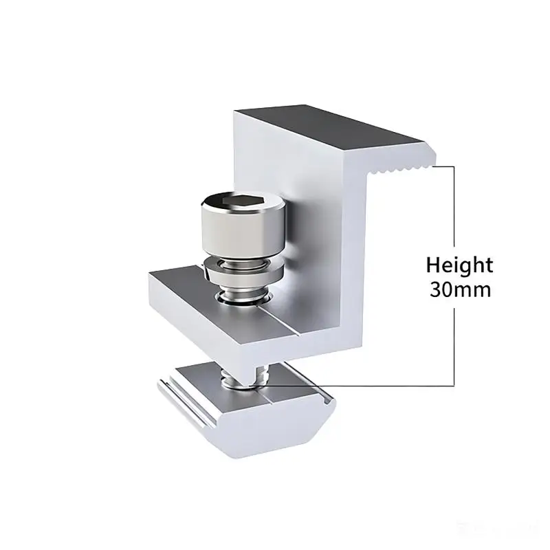 5/10Pcs For Aluminum Alloy Solar Panel End Clamps For PV Module Racking Mount System Accessories Photovoltaic Mounting