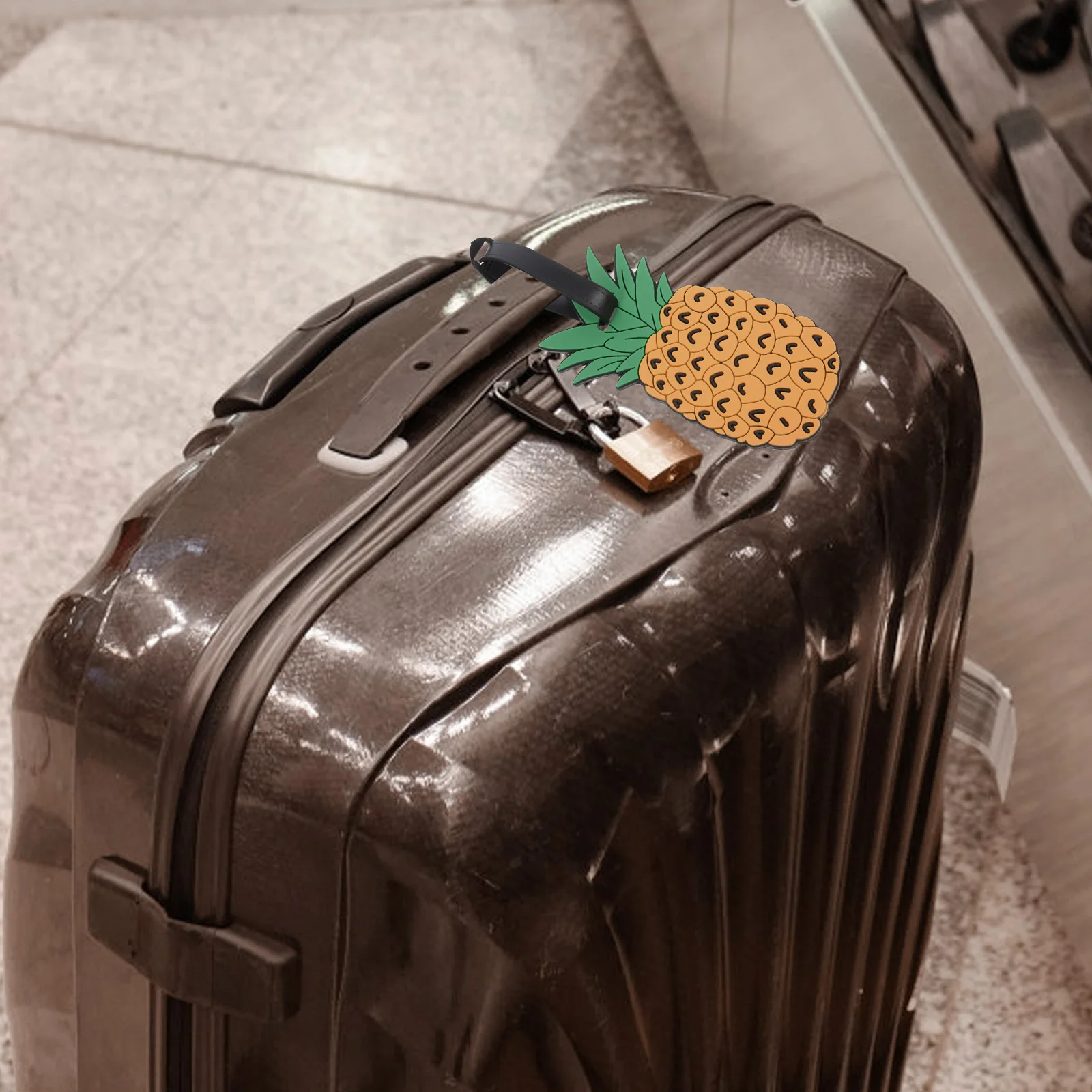 

Luggage Tag Pineapple Shape Id Label For Suitcase Baggage Yellow Durable Plastic Travel Accessory Luggage Id Tag