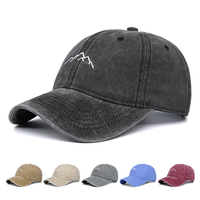 Washed Cotton Mountain Embroidered Baseball Caps Women Men Summer Anti-Sun Peaked Unisex Trucker Gorras Beach Sun Hat Hip Hop