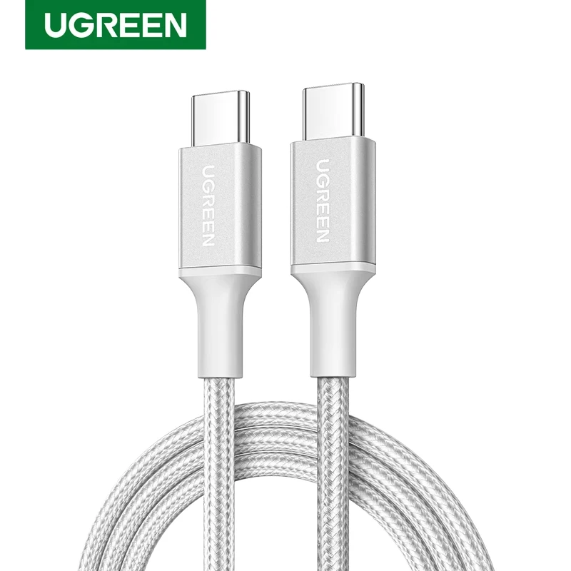 UGREEN US571 USB C to USB C PD Fast Charging Silicone Braided Type C Cable 3A 60W Data Charger Cable 1.5m for iPhone Samsung