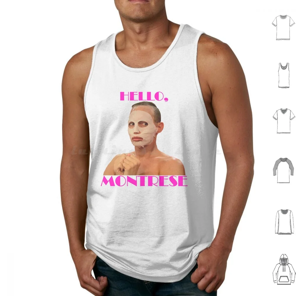 Alyssa Edwards-mascarilla facial-Hello Montrese camisetas sin mangas estampado algodón Alyssa Edwards cara Hannibal Lecter cómic divertido comedia Hola