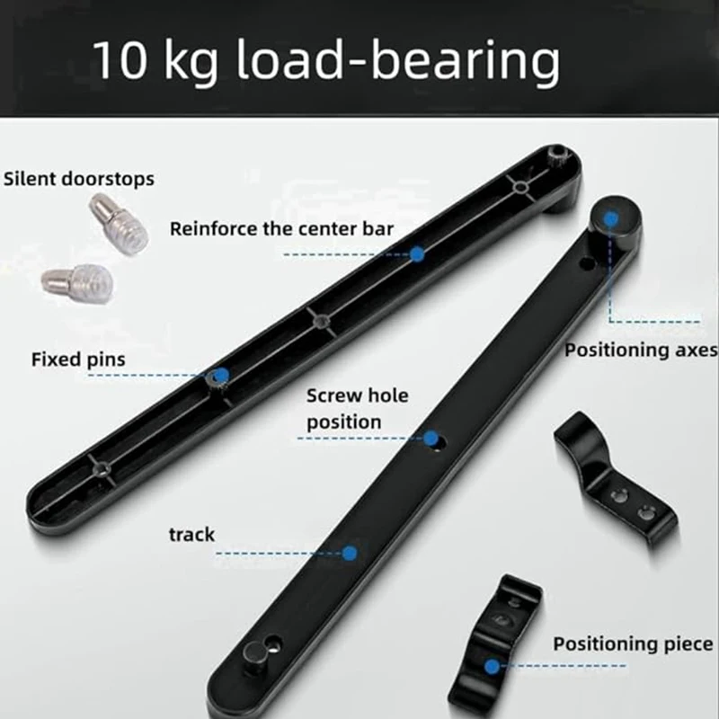 Soft Close Concealed Undermount Roller Bearing Keyboard Tray Kitchen Cabinet Drawer Slide Hidden Flip-up Door Plastic Rail