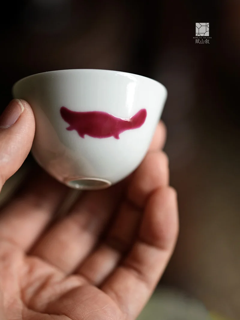 

Чайный набор Fuanxu Red Fi Pattern Eggell Cup для Гунфу-ча, ручной работы, керамические китайские чайные чашки, маленькие стаканчики для гостей