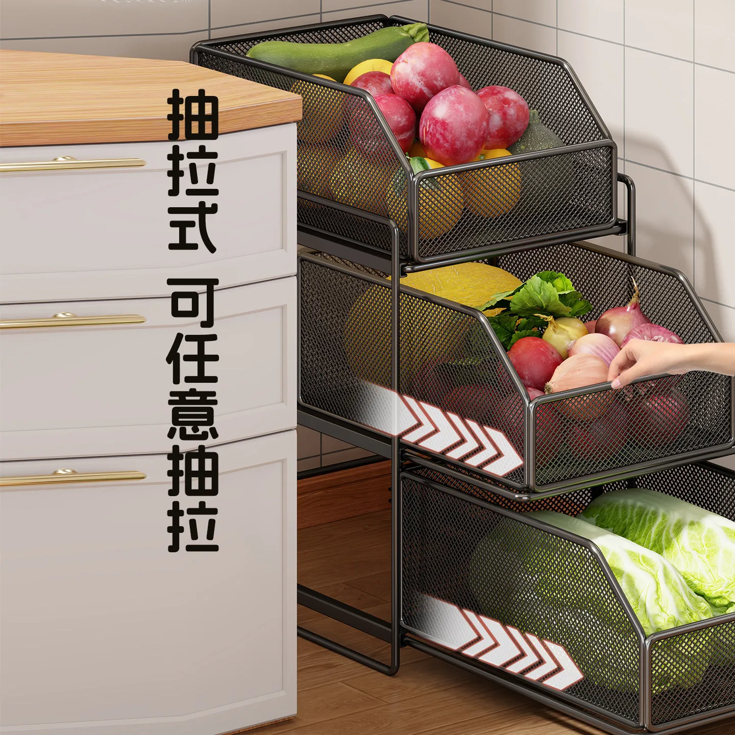 YFY Storage Essential, Vegetable and Ingredient Organizer Rack, Kitchen Ginger and Garlic Storage Rack, Multifunctional Rack
