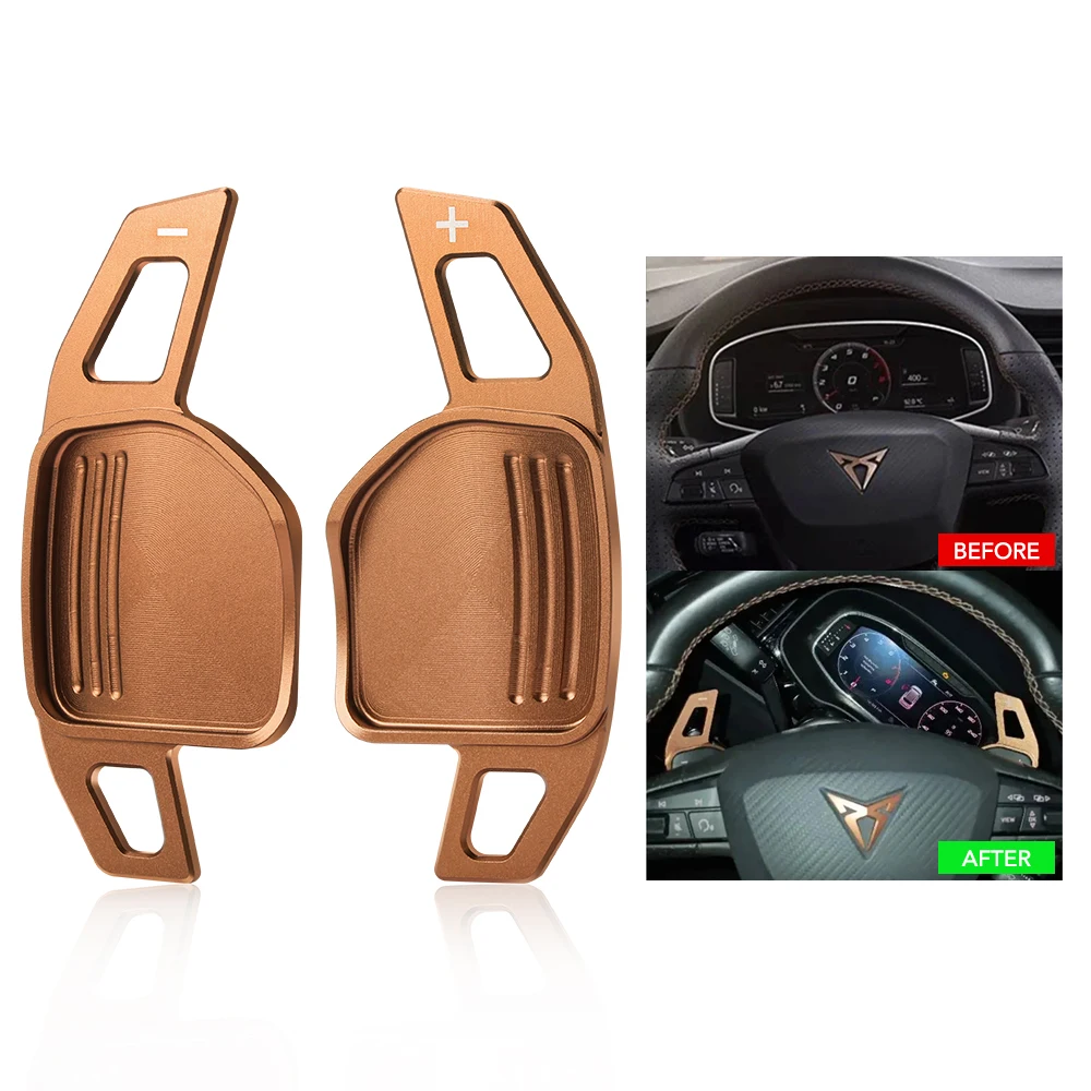 Volante de aluminio ABS, cambio de paleta para Seat Leon Cupra 4F 5F MK3 MK4 Ibiza 6F Arona Ateca Leon ST Alhambra