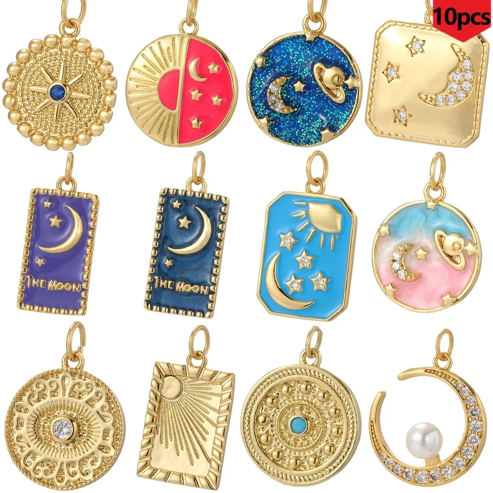 10PCS Sparkling Starry Sky Series Pendant, High Saturation Color, Charms for Jewelry Making    Bulk Items Wholesale