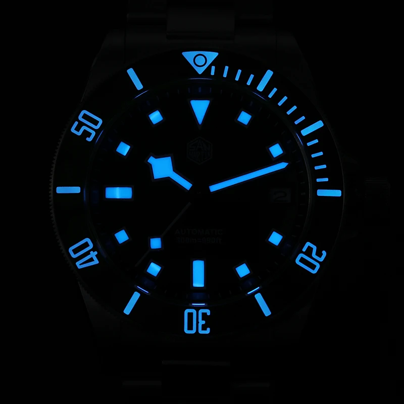 San Martin-Reloj de buceo de lujo NH35, relojes de movimiento automático 316L, cristal de zafiro, bisel de cerámica, reloj de pulsera impermeable