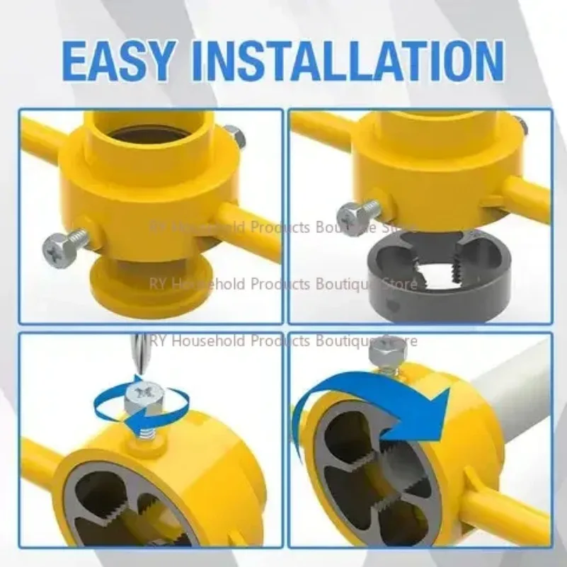 6PCS Plastic Pipe Thread Die Kit 60° Taper Pipe Threader 1/2